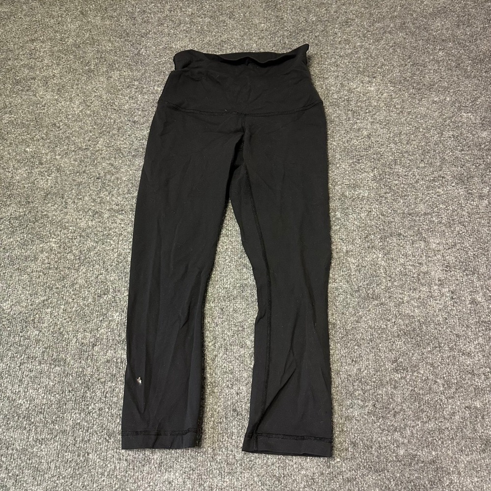 Lululemon Leggings Womens Size 4 Black High Rise Cropped Athletic Yoga Pants